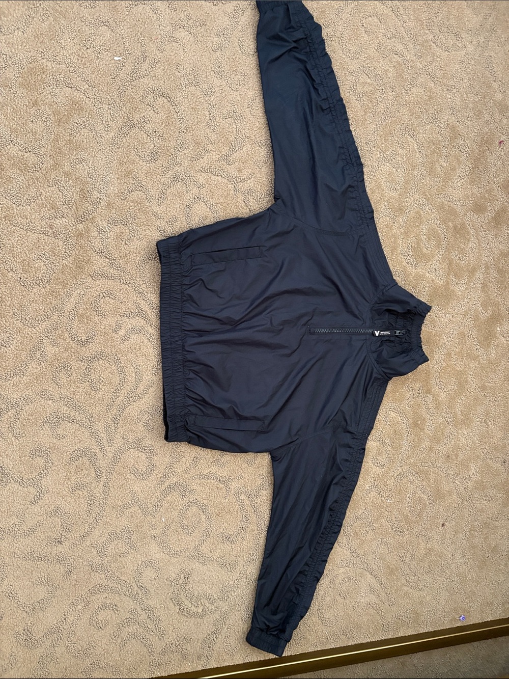 Black Half-Zip Windbreaker Jacket